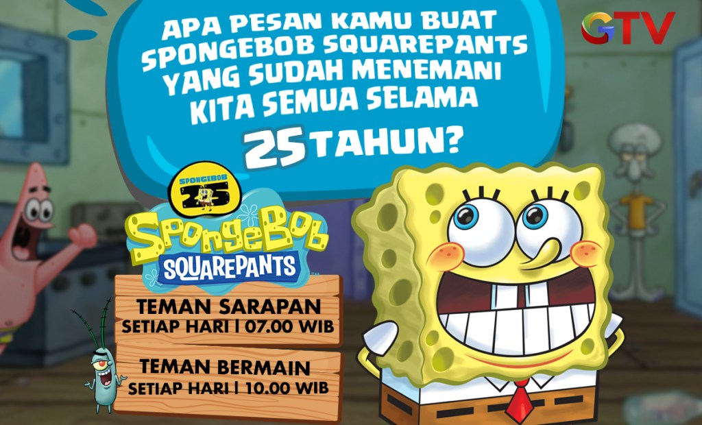 GTV Rayakan Debut Spongebob ke-25 dengan Episode Makin&nbsp;Seru!
